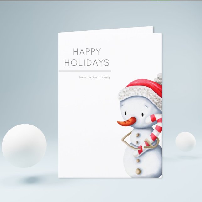 Snowman Happy Holidays from the Family Christmas Holiday Card (Creator Uploaded)