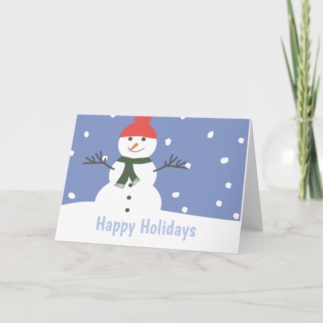 Snowman Happy Holidays Holiday Card (Front)
