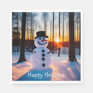 Snowman Happy Holidays Napkin
