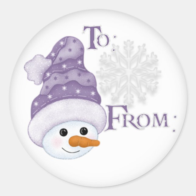 Snowman hat Gift tag (Front)