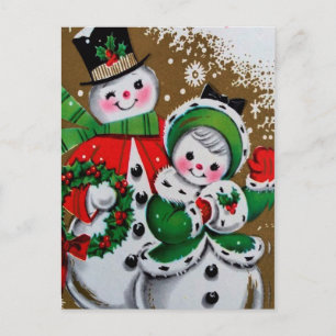 Snowman & his Girlfriend Postcard