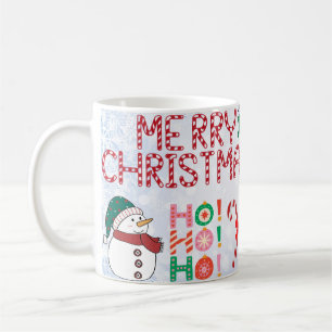 snowman ho ho, merry chrismas coffee mug