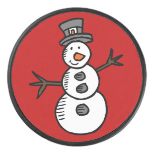 Snowman Hockey Puck