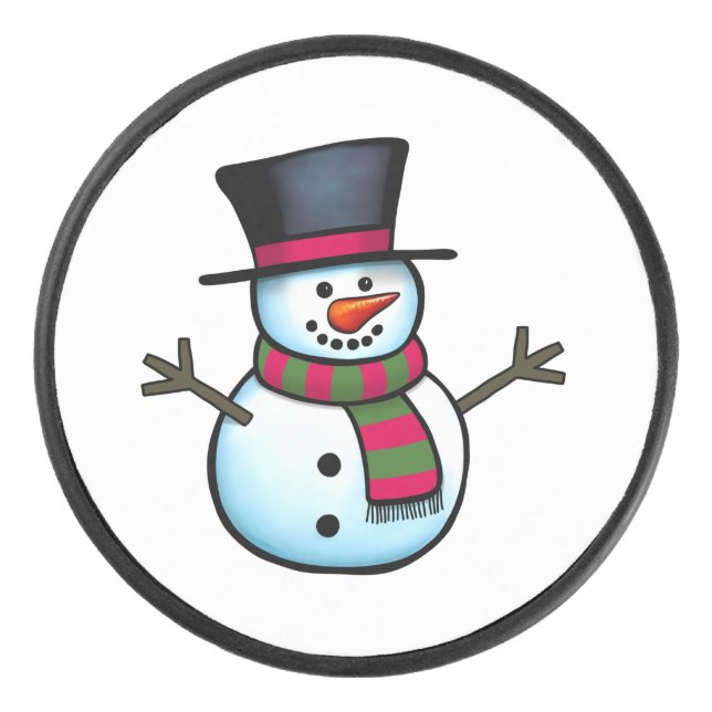 Snowman Hockey Puck (Front)