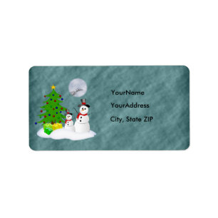 Snowman Holiday Address Label