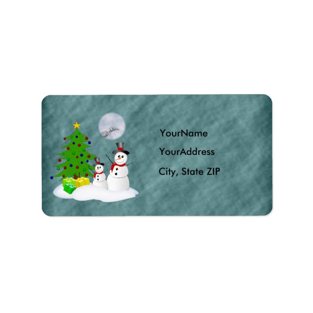 Snowman Holiday Address Label (Front)