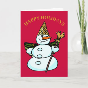 Snowman Holiday Card, add text Card