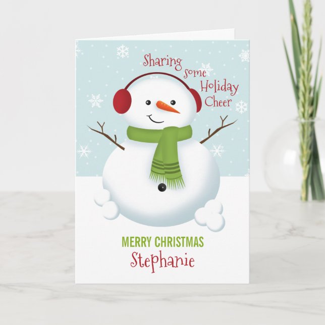 Snowman Holiday Cheer Card (Front)