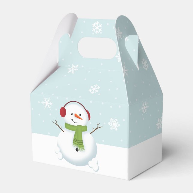 Snowman Holiday Cheer Favour Box (Front Side)