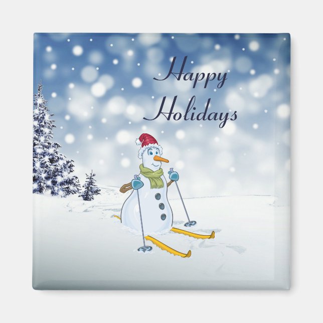 Snowman Holiday Christmas Magnet (Front)