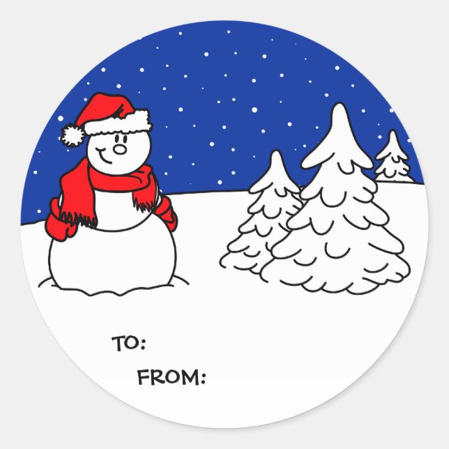Snowman Holiday Gift Stickers (Front)