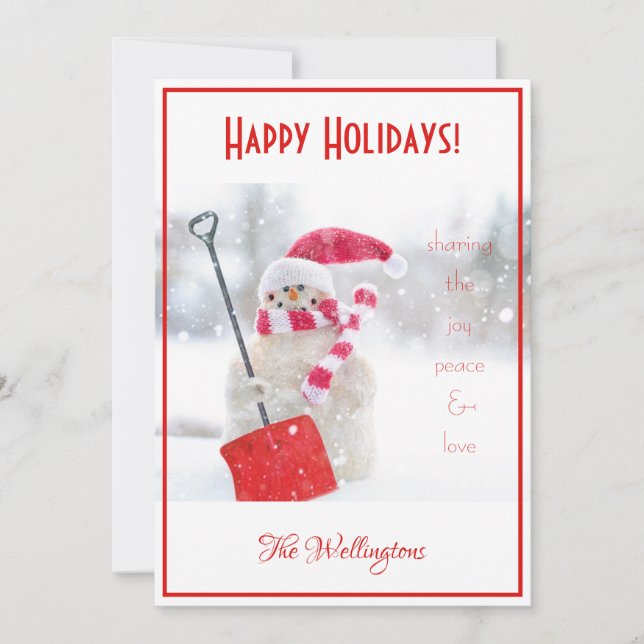 Snowman Holiday Greeting Card (Front)