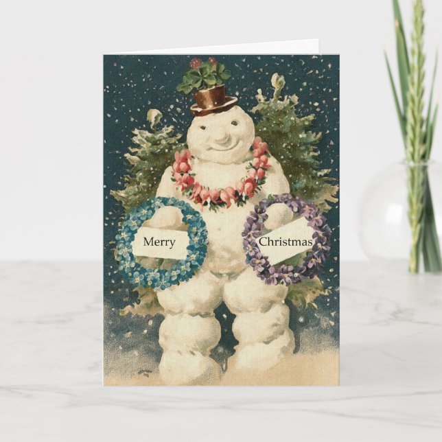 Snowman Holiday Greetings Card (Front)