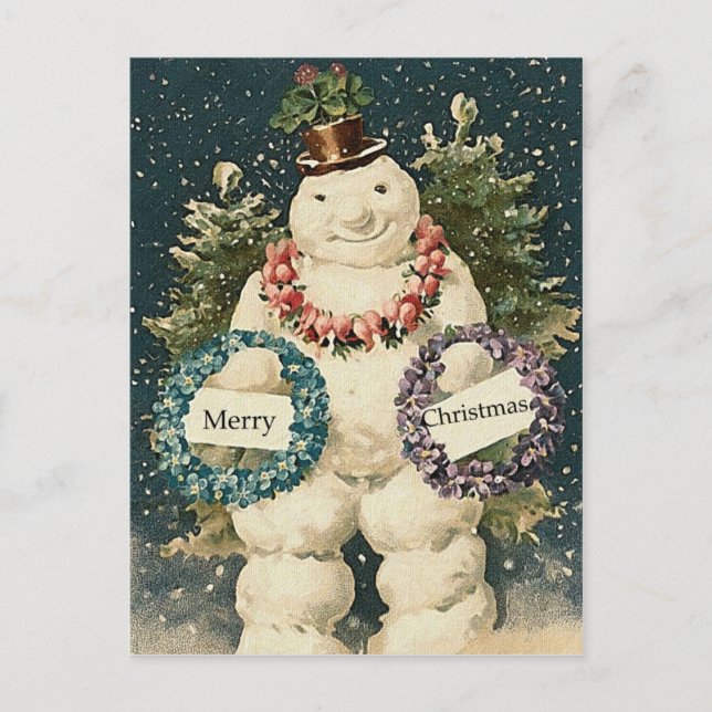Snowman Holiday Greetings Postcard (Front)