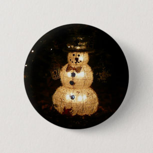 Snowman Holiday Light Display 6 Cm Round Badge