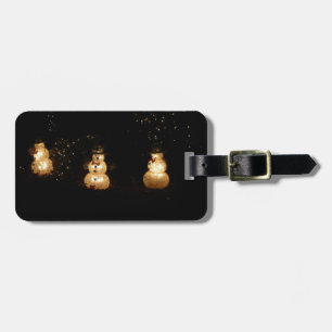 Snowman Holiday Light Display Luggage Tag