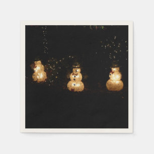 Snowman Holiday Light Display Napkin