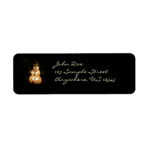 Snowman Holiday Light Display Return Address Label