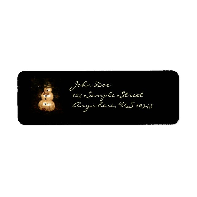 Snowman Holiday Light Display Return Address Label (Front)