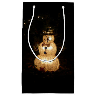 Snowman Holiday Light Display Small Gift Bag