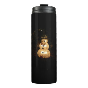 Snowman Holiday Light Display Thermal Tumbler