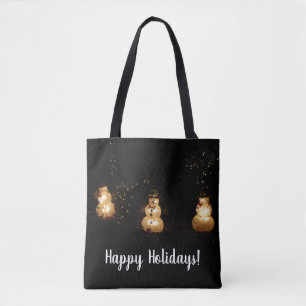 Snowman Holiday Light Display Tote Bag