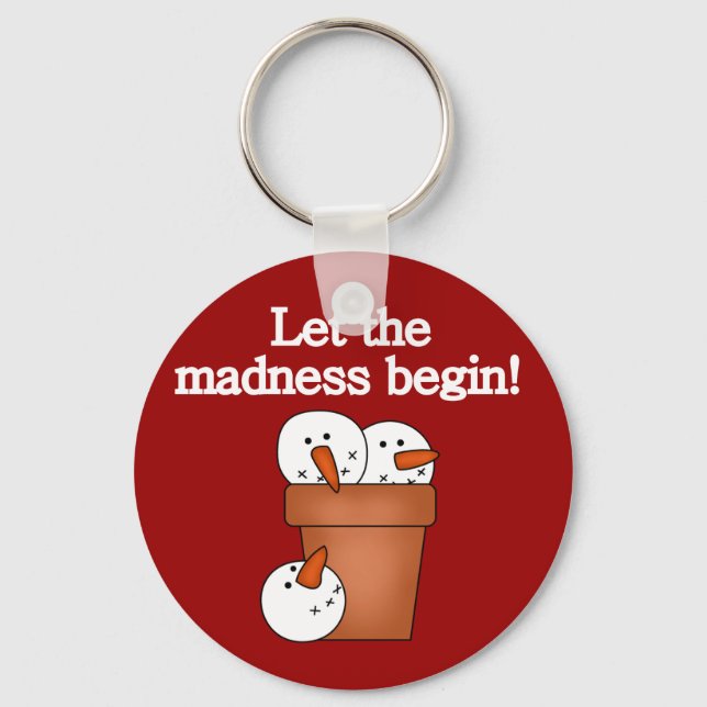 Snowman Holiday Madness T-shirts and Gifts Key Ring (Front)