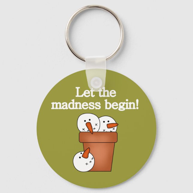 Snowman Holiday Madness T-shirts and Gifts Key Ring (Front)