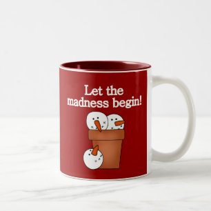 Snowman Holiday Madness T-shirts and Gifts Two-Tone Coffee Mug