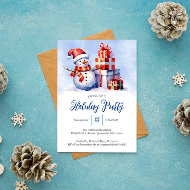Snowman Holiday Party Invitation (Creator Uploaded)