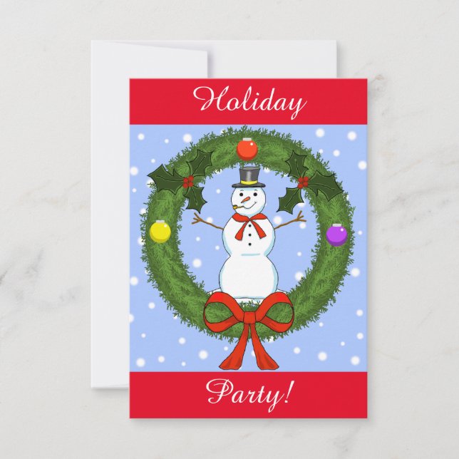 Snowman Holiday Party Invitation (Customisable) (Front)