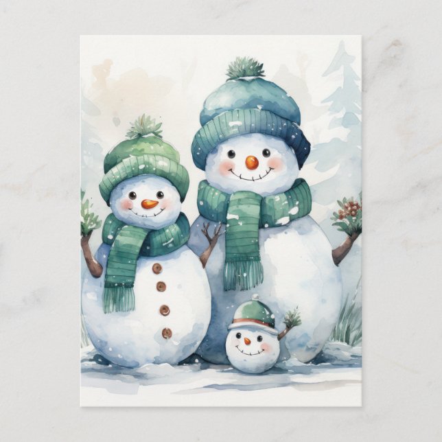 Snowman Holiday Postcard (Front)