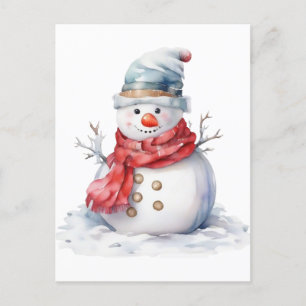 Snowman  holiday postcard