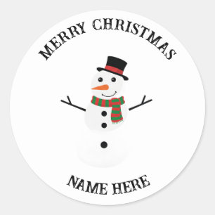 Snowman Holiday Sticker Custom Christmas Gift