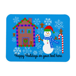 Snowman & House #2 Magnet