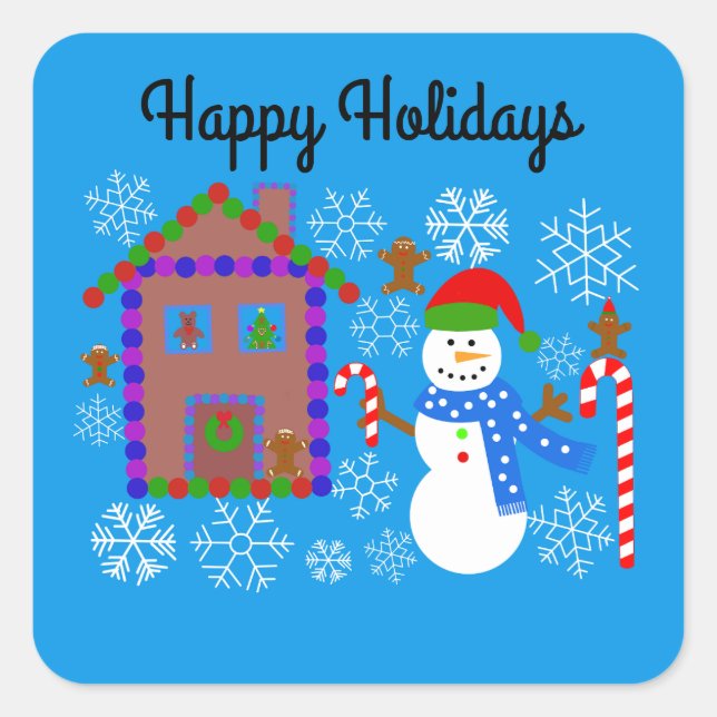 Snowman & House #2 Stickers (Front)