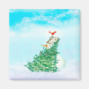 snowman hug magnet