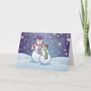 Snowman Hugs Holiday Greeting Card