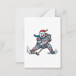 Snowman Ice Hockey Christmas 2026 Holiday Sports Card
