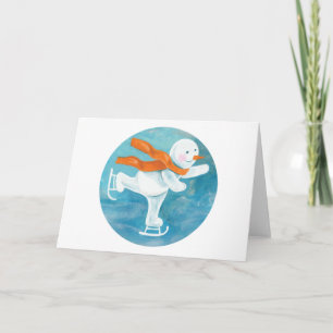 Snowman Ice Skater Card