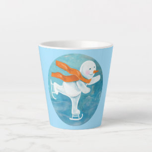 Snowman Ice Skater Latte Mug