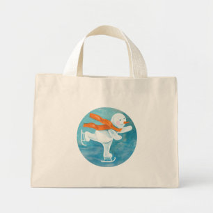 Snowman Ice Skater  Mini Tote Bag