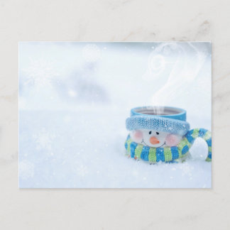 Snowman illustration postcard