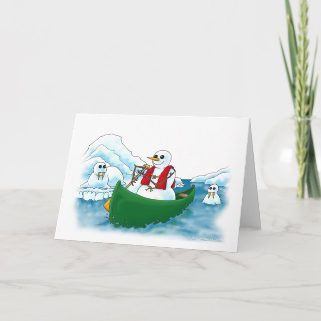 Snowman in a canoe! thank you card (Front)