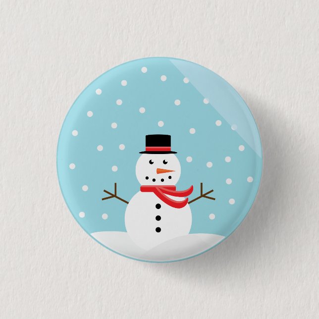 Snowman in a Snow Globe Button (Front)