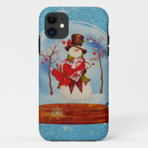 Snowman in a Snow Globe iPhone 11 Case