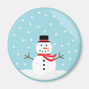 Snowman in a Snow Globe Magnet - Customised