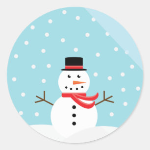Snowman in a Snow Globe Stickers