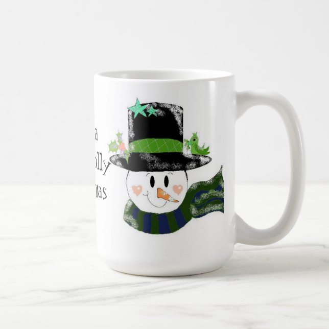 Snowman in a Tall Black Hat Coffee Mug (Right)