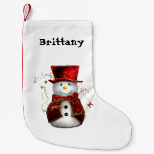 Snowman in a Top Hat Christmas Stocking